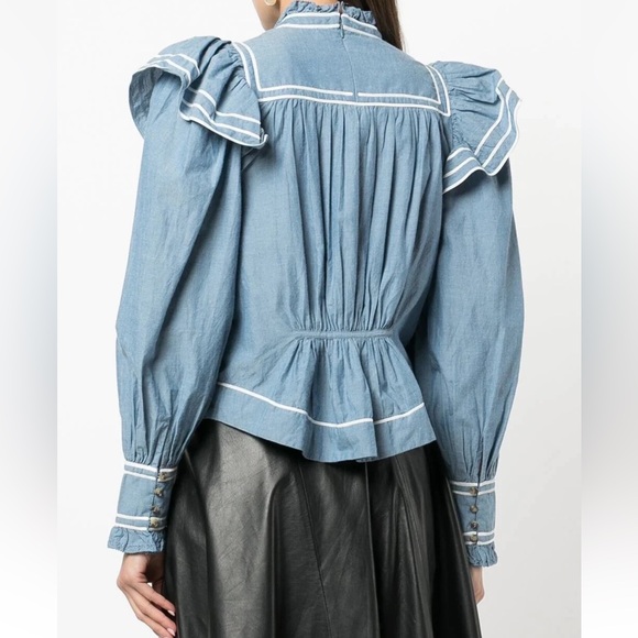 Ulla Johnson Mock Neck Long Sleeve Crop Top - Picture 7 of 10